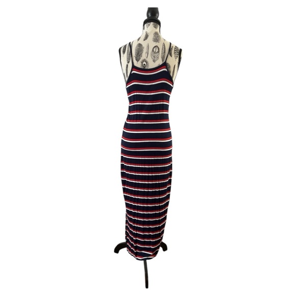 Dark Blue, Red and White Maxi Dress - Picture 2 of 4
